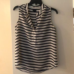 Navy and cream striped tank
